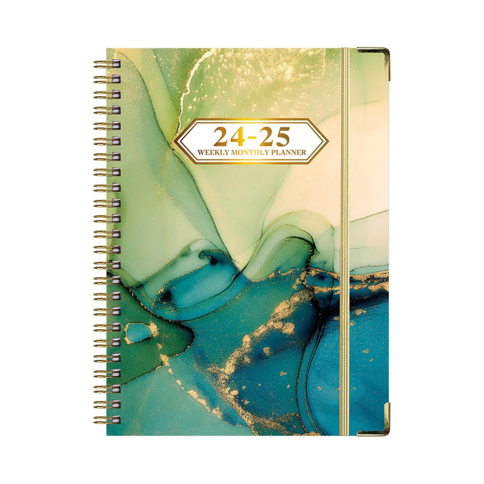 UYUH A5 Planner Colorful Weekly \u0026 Monthly Schedule Book with Tabs, Elastic Closure \u0026 Paper for Academic/Office Use (Floral Prints)
